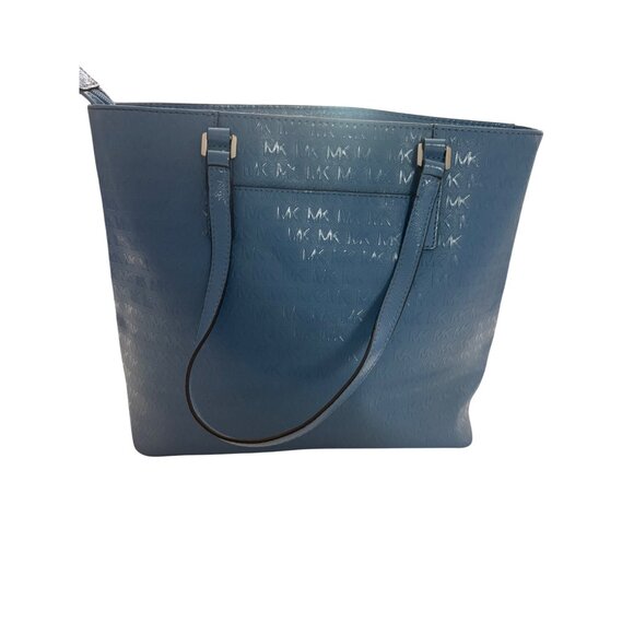 Michael Kors Blue Monogram Logo Tote Bag With Shoulder Straps - Picture 4 of 16